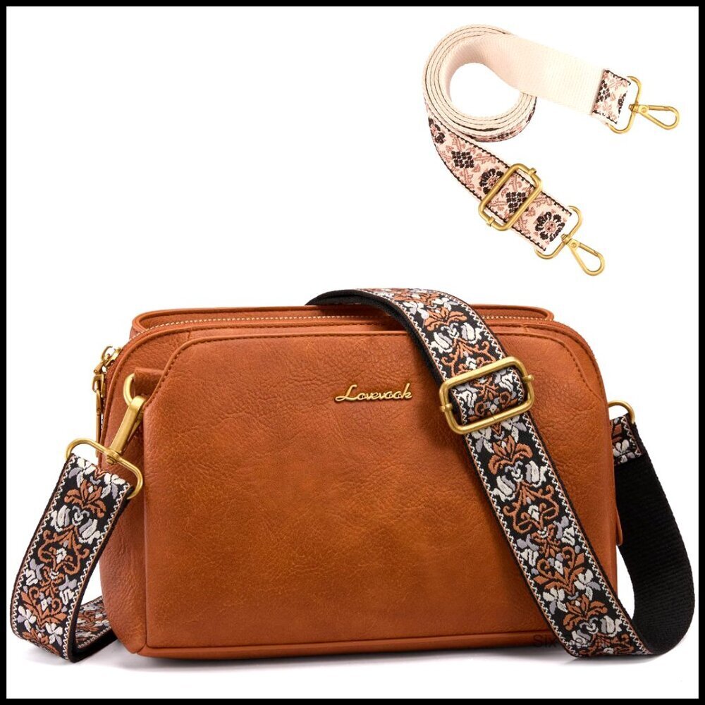 Leather Crossbody Bag RFID Blocking Adjustable Straps Minimal Chic Travel Purse